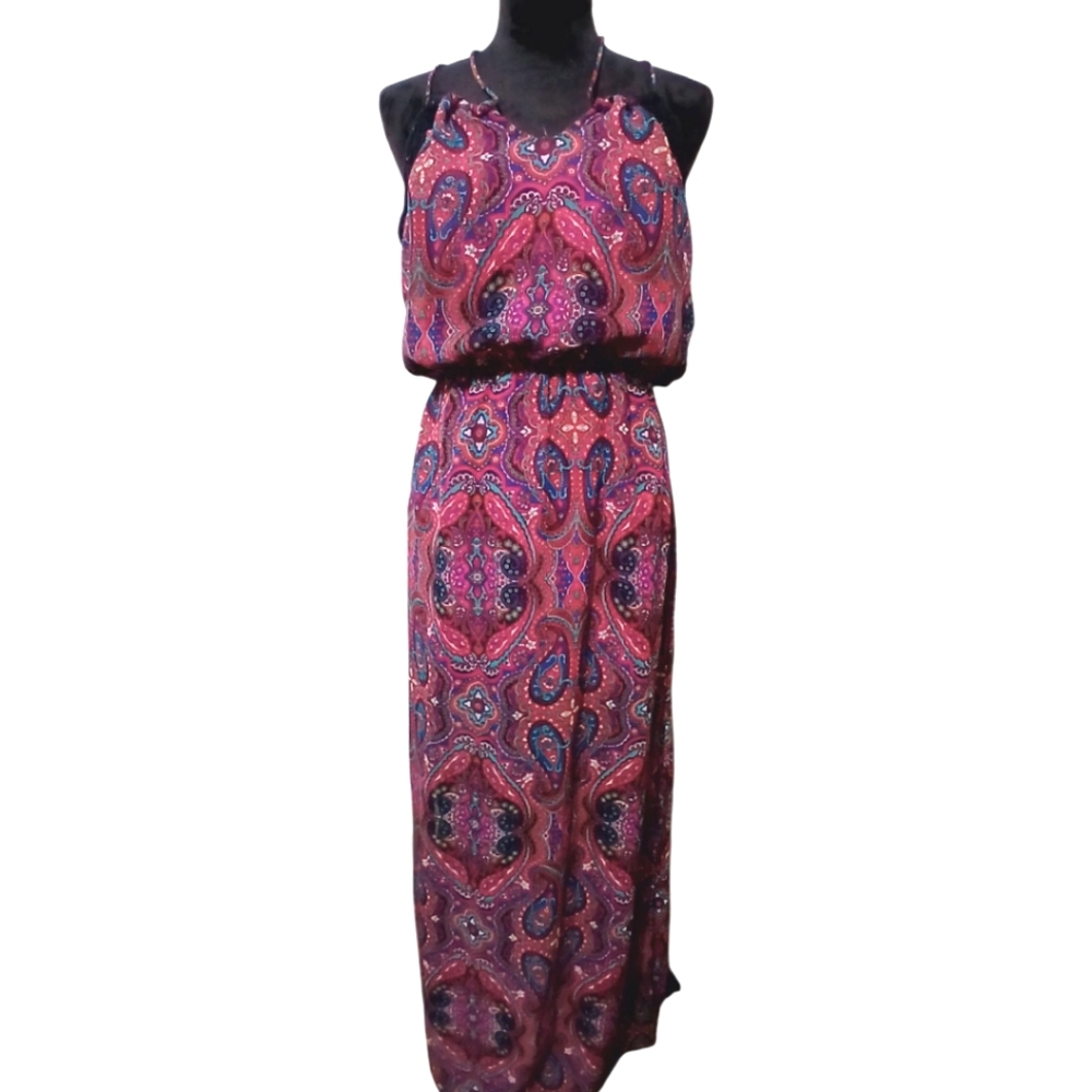 L8TER MAXI PAISLEY DRESS SZ M